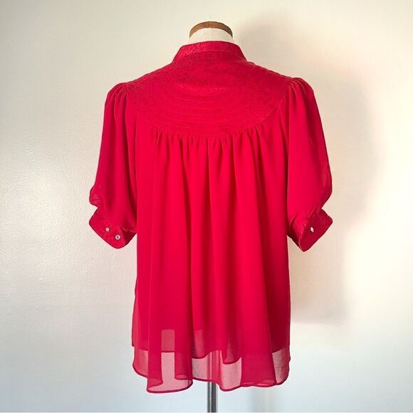 Anthropologie Moulinette Soeurs Red Button blouse NWOT size 8 - Picture 6 of 7